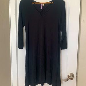 Long sleeve criss cross neck dress